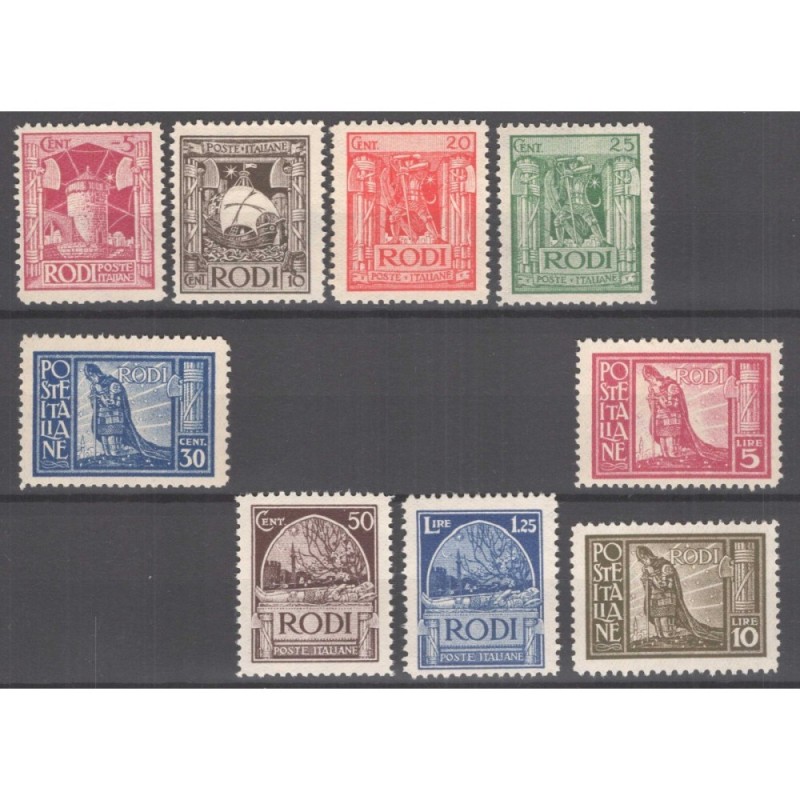 COLONIE EGEO 1929 PITTORICA DENT.11 9 VALORI G.I MNH** CERT.  | Fil...