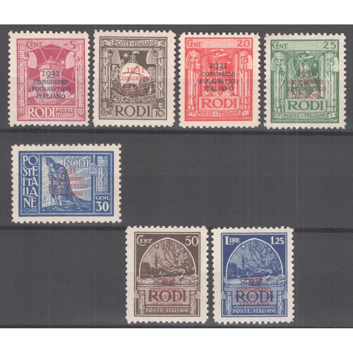 COLONIE EGEO 1931 CONGRESSO EUCARISTICO 7 VALORI G.I MNH**  | Filat... COLONIE EGEO 1931 CONGRESSO EUCARISTICO 7 VALORI G.I MNH**  | Filat...
