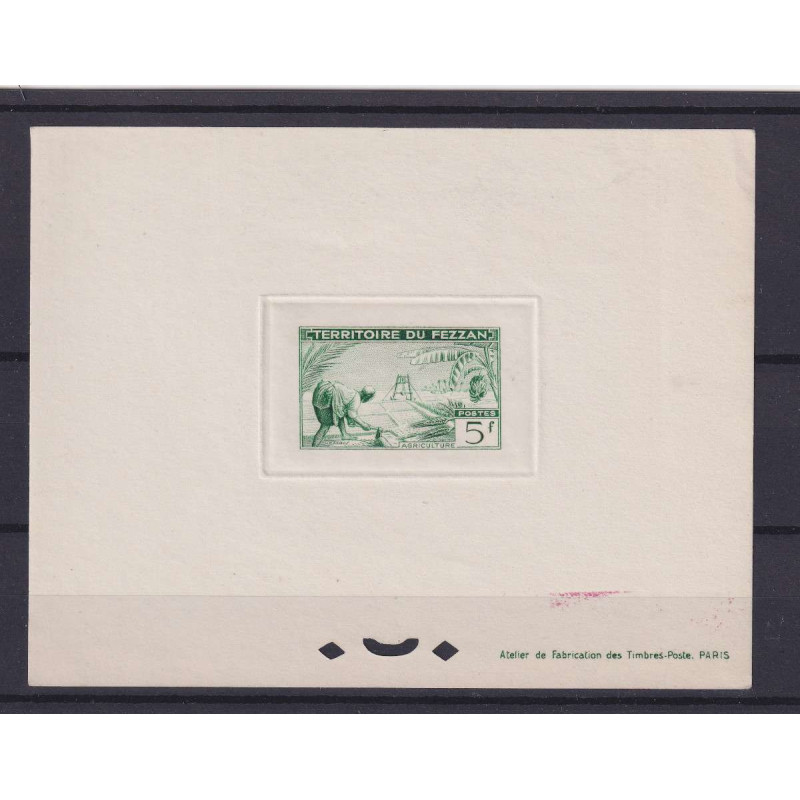 FEZZAN 1951 II EMISSIONE 5 f. PROVA DI CONIO N.33 SENZA GOMMA  | Fi...