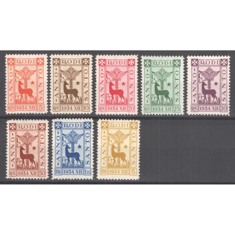 COLONIE EGEO 1935 ANNO SANTO 8 V. G.I MNH** CERT.  | Filatelia Meloni