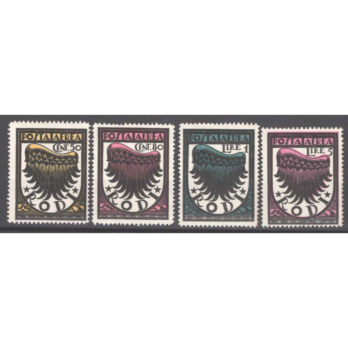 COLONIE EGEO 1934 P/A ALA STILIZZATA 4 V. G.I MNH**  | Filatelia Me... COLONIE EGEO 1934 P/A ALA STILIZZATA 4 V. G.I MNH**  | Filatelia Me...