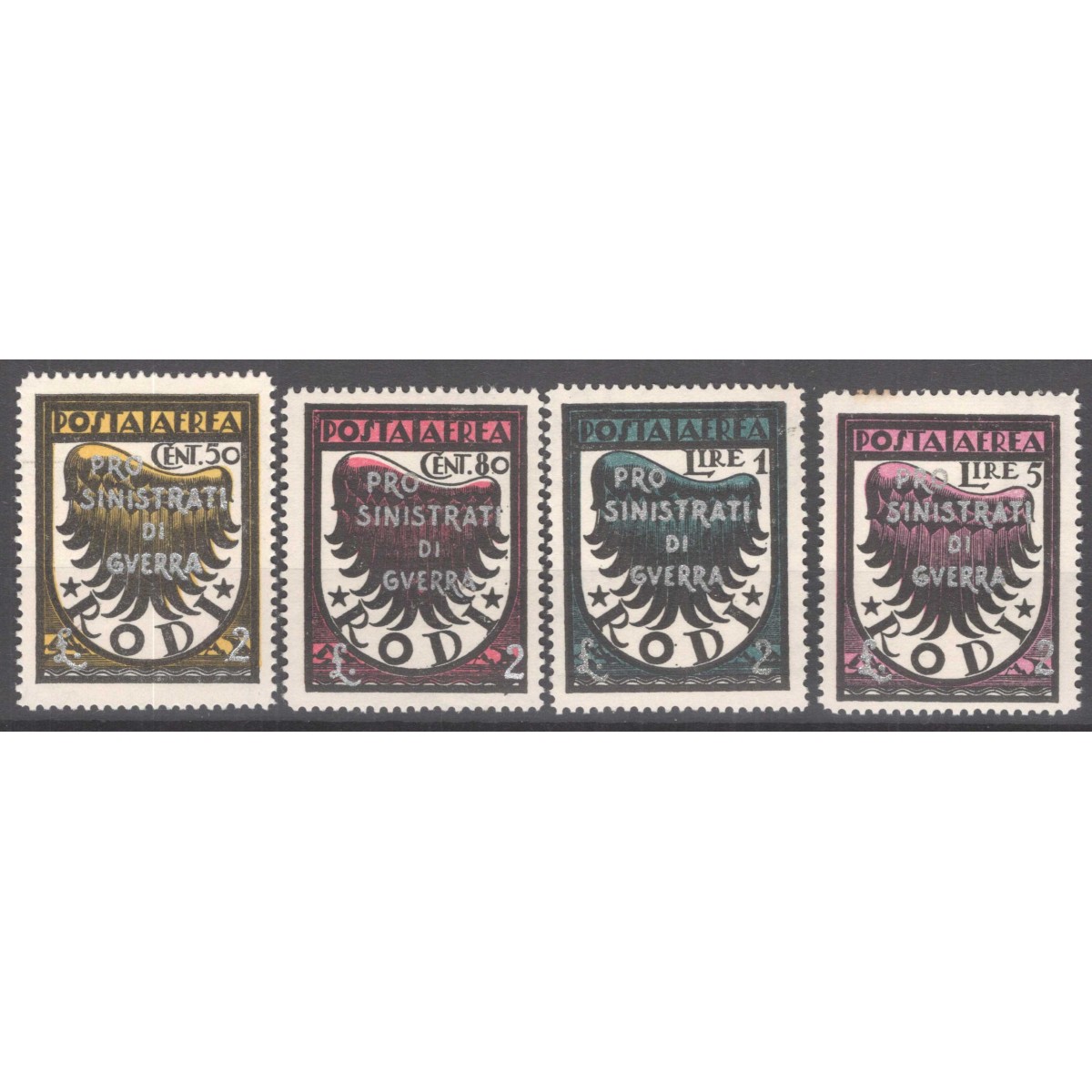OCCUPAZIONE EGEO 1944 P/A PRO SINISTRATI DI GUERRA 4 V. G.I MNH**  ... OCCUPAZIONE EGEO 1944 P/A PRO SINISTRATI DI GUERRA 4 V. G.I MNH**  ...