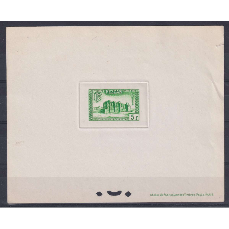 FEZZAN 1949 I EMISSIONE 5 f. PROVA DI CONIO N.19 SENZA GOMMA  | Fil...