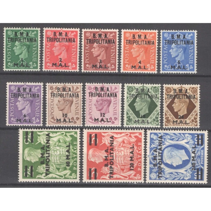 OCCUPAZIONI TRIPOLITANIA 1948 SERIE COMPLETA B.M.A 13 V. G.I MNH** ...