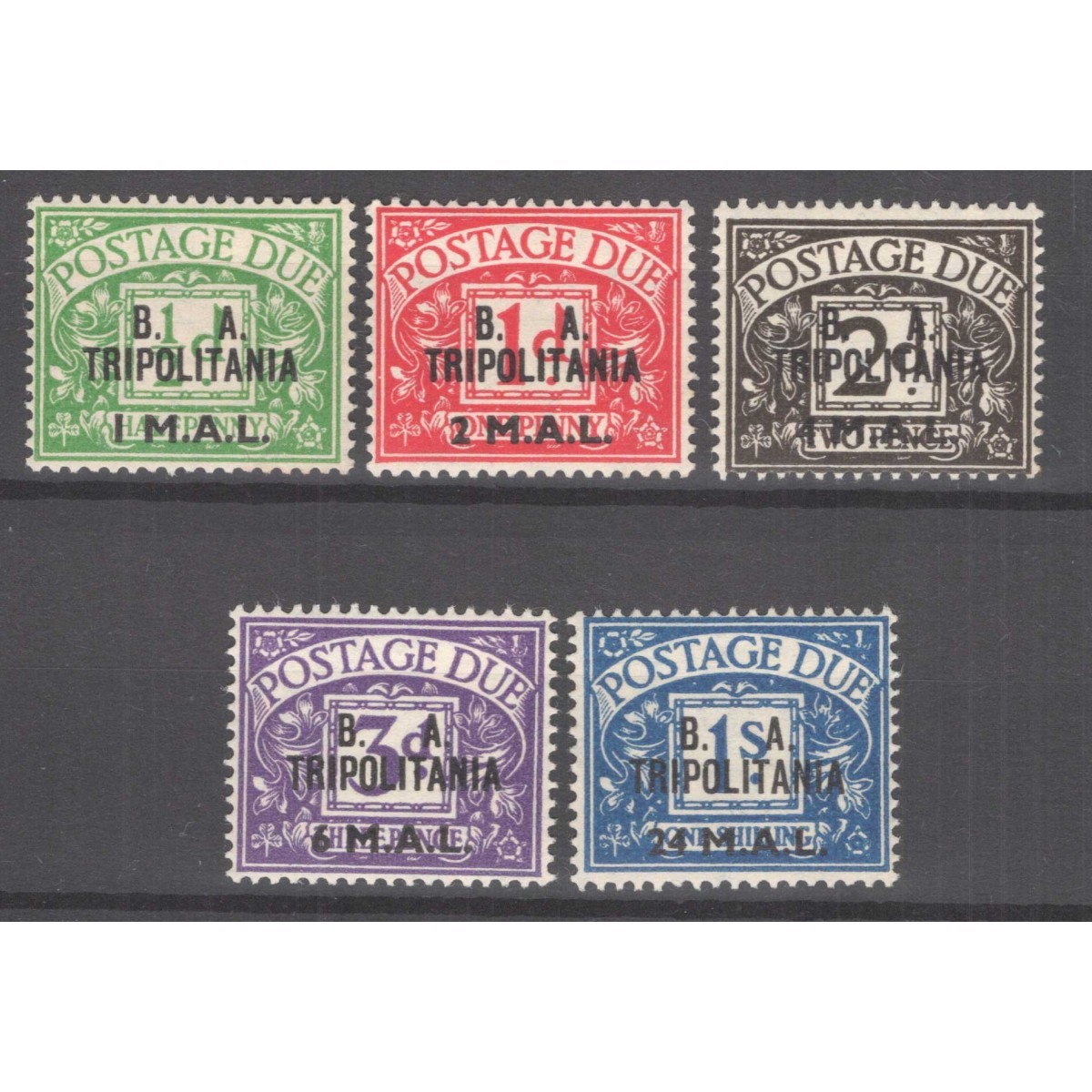 OCCUPAZIONI TRIPOLITANIA 1950 SEGNATASSE B.A 5 V. G.I MNH**  | Fila... OCCUPAZIONI TRIPOLITANIA 1950 SEGNATASSE B.A 5 V. G.I MNH**  | Fila...