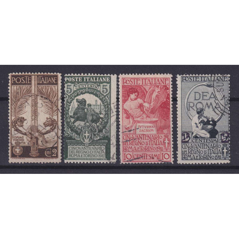 REGNO D'ITALIA 1911 UNITA' D'ITALIA 4 VALORI USATI  | Filatelia Meloni