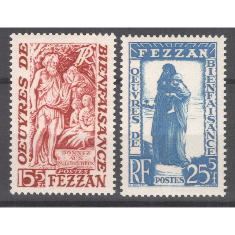 OCCUPAZIONI FEZZAN 1950 SERIE COMPLETA BENEFICENZA 2 V. G.I MNH**  ...