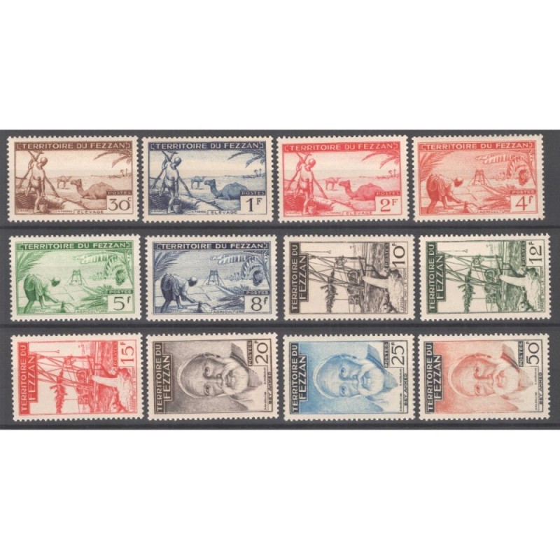 OCCUPAZIONI FEZZAN 1951 SERIE COMPLETA II EMISSIONE 12 V. G.I MNH**...