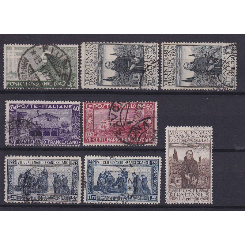 REGNO D'ITALIA 1926 MORTE SAN FRANCESCO 8 V. USATI ANNULLI ORIGINAL...