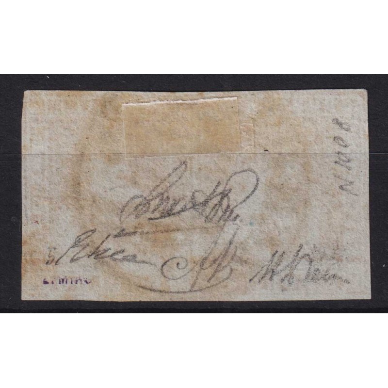TOSCANA 1851 COPPIA 1 SOLDO OCRA SU GRIGIO N.2 US. CERT. MARGINATA ...