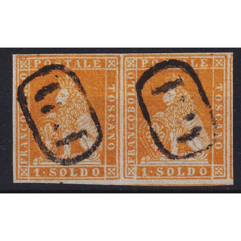 TOSCANA 1851 COPPIA 1 SOLDO BISTRO ARANCIO N.2d US. CERT. MARGINATA...