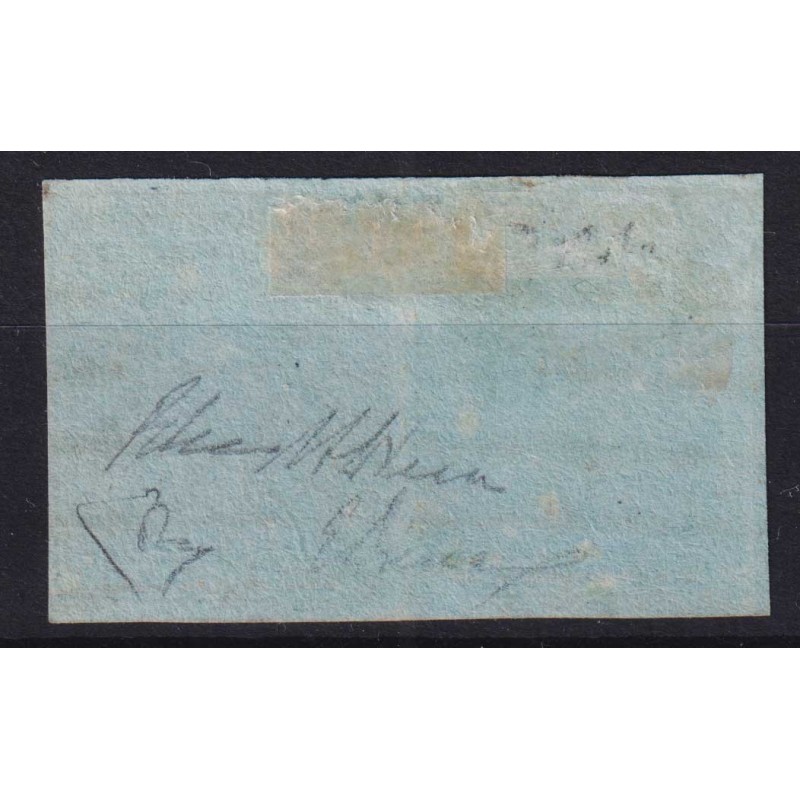 TOSCANA 1851 COPPIA 1 SOLDO GIALLO ORO SU AZZURRO N.2c US. CERT. MA...