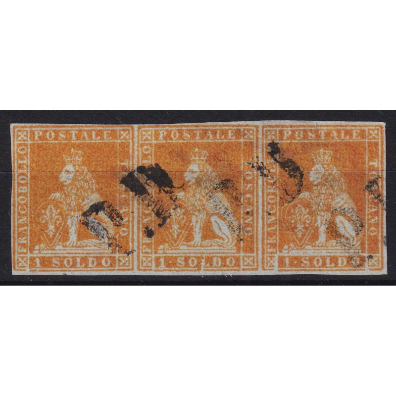 TOSCANA 1851 STRISCIA 1 SOLDO BISTRO ARANCIO 3 V. N.2d US. CERT. MA...