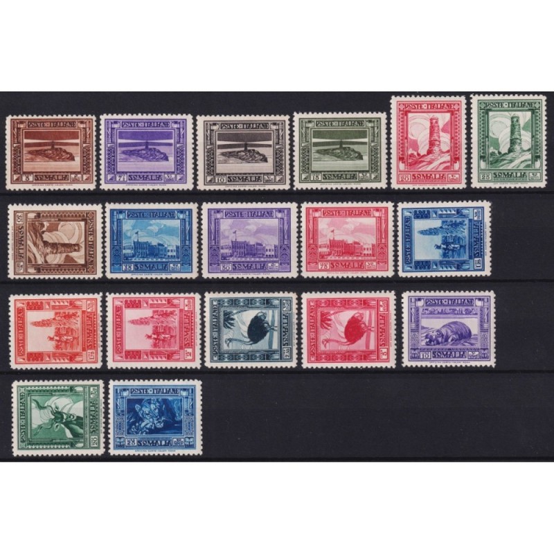 COLONIE SOMALIA 1932 PITTORICA DENT.12 18 V. G.I MNH** / G.O MH* CE...