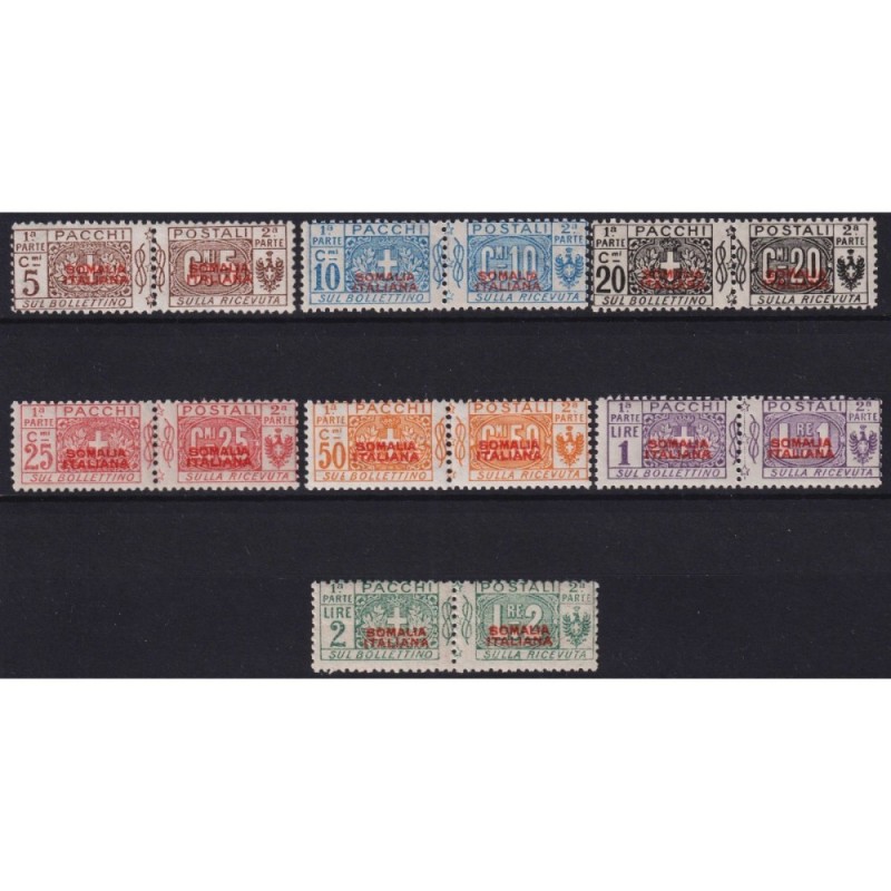 COLONIE SOMALIA 1926-31 PACCHI POSTALI I TIPO 7 V. N.43-49 G.I MNH*...