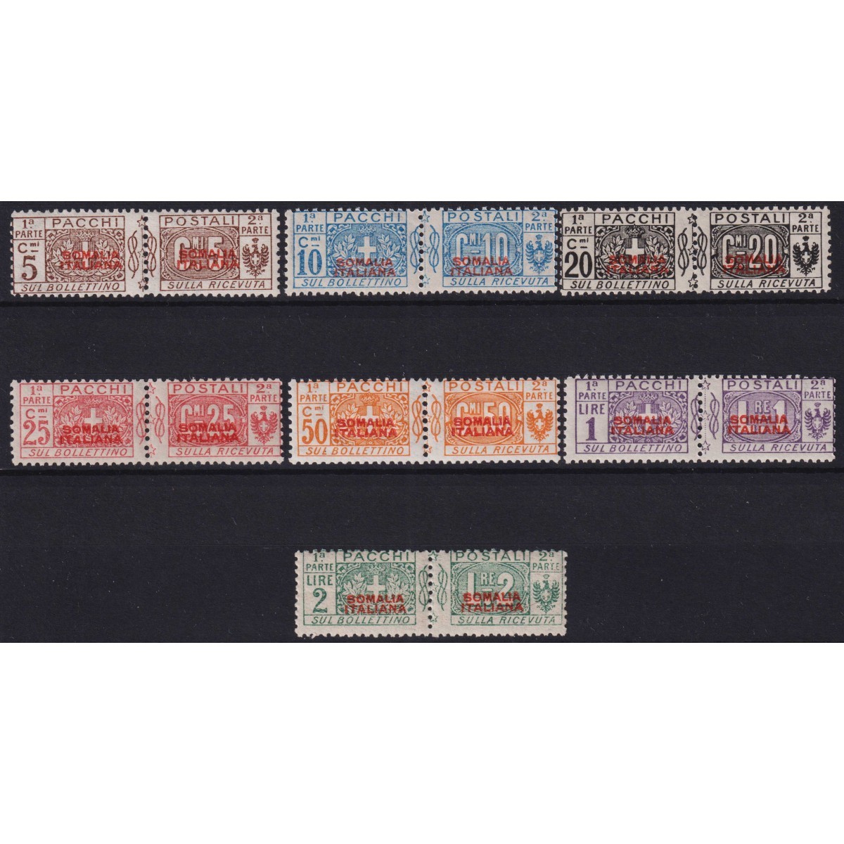 COLONIE SOMALIA 1926-31 PACCHI POSTALI I TIPO 7 V. N.43-49 G.I MNH*... COLONIE SOMALIA 1926-31 PACCHI POSTALI I TIPO 7 V. N.43-49 G.I MNH*...