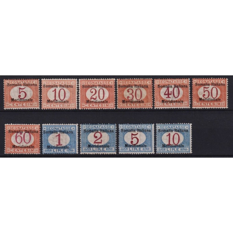 COLONIE SOMALIA 1906 SEGNATASSE 11 V. N.1-11 G.I MNH** / G.O MH* CE...