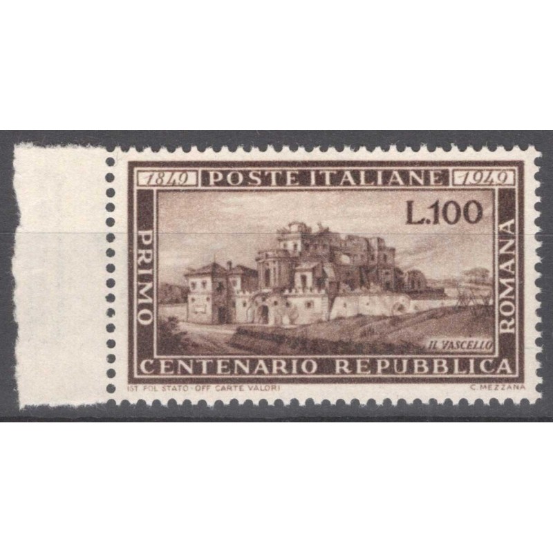 REPUBBLICA 1949 ROMANA G.I MNH** BORDO FOGLIO  | Filatelia Meloni