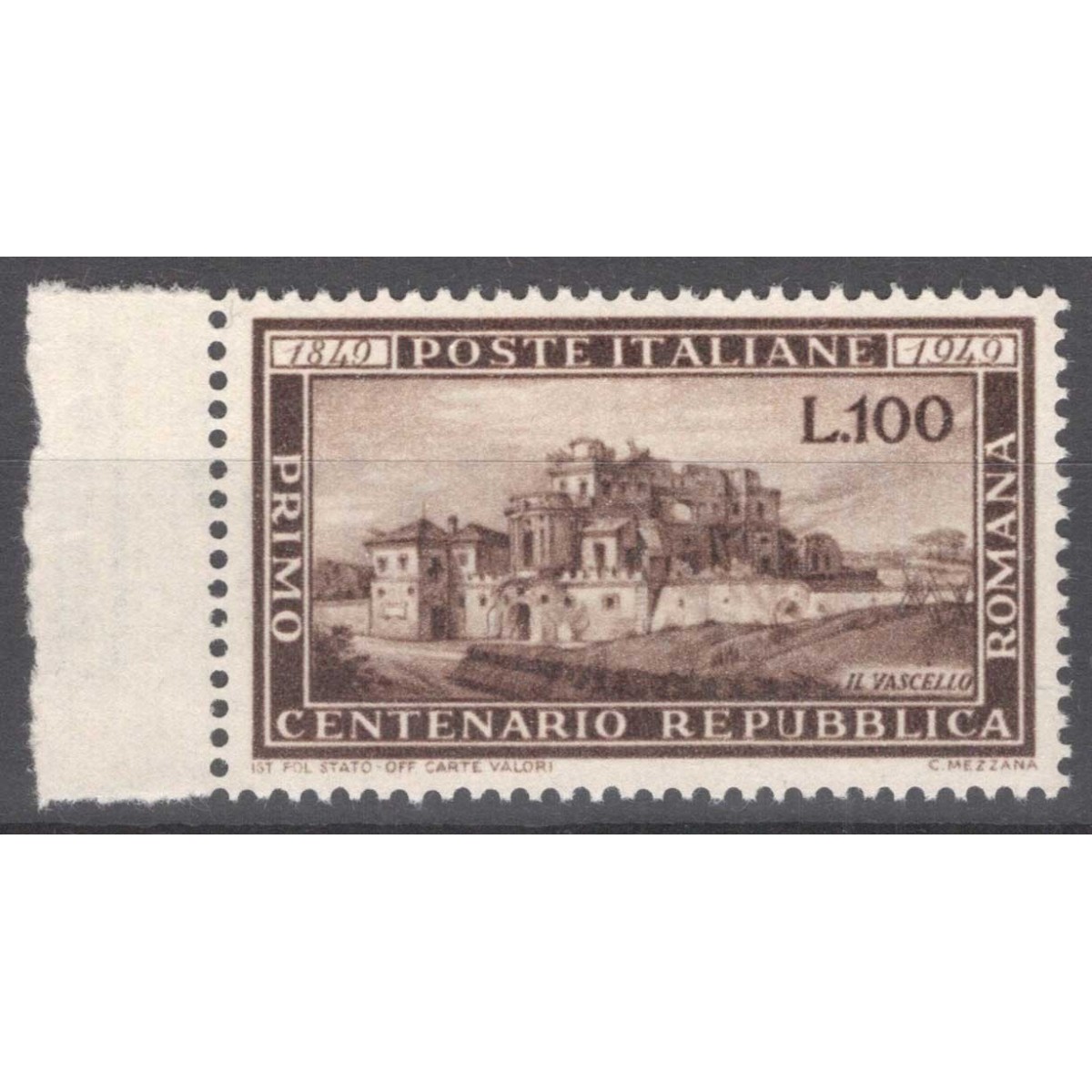 REPUBBLICA 1949 ROMANA G.I MNH** BORDO FOGLIO  | Filatelia Meloni REPUBBLICA 1949 ROMANA G.I MNH** BORDO FOGLIO  | Filatelia Meloni