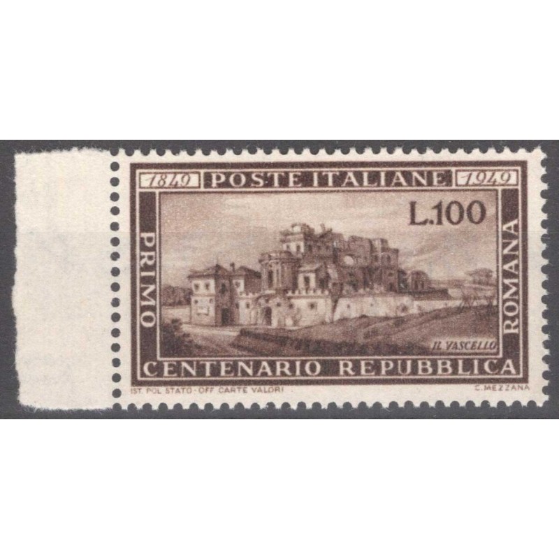 REPUBBLICA 1949 ROMANA G.I MNH** BORDO FOGLIO  | Filatelia Meloni