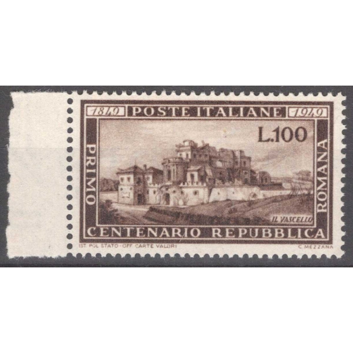REPUBBLICA 1949 ROMANA G.I MNH** BORDO FOGLIO  | Filatelia Meloni REPUBBLICA 1949 ROMANA G.I MNH** BORDO FOGLIO  | Filatelia Meloni