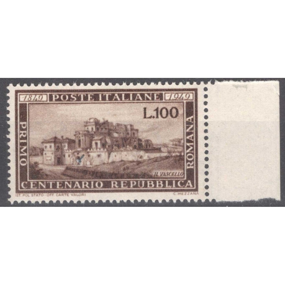 REPUBBLICA 1949 ROMANA G.I MNH** BORDO FOGLIO  | Filatelia Meloni REPUBBLICA 1949 ROMANA G.I MNH** BORDO FOGLIO  | Filatelia Meloni