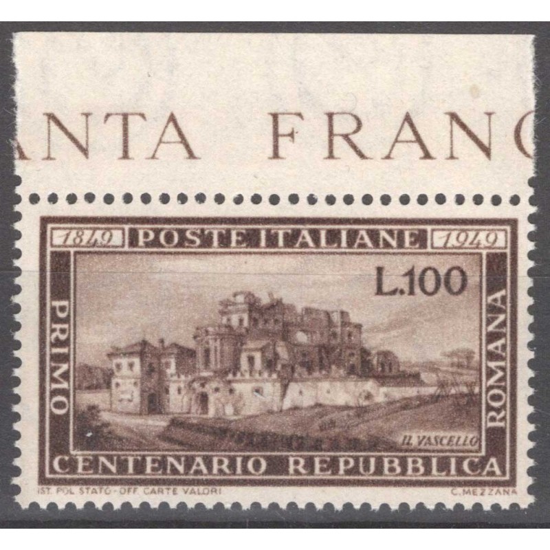 REPUBBLICA 1949 ROMANA G.I MNH** BORDO FOGLIO  | Filatelia Meloni