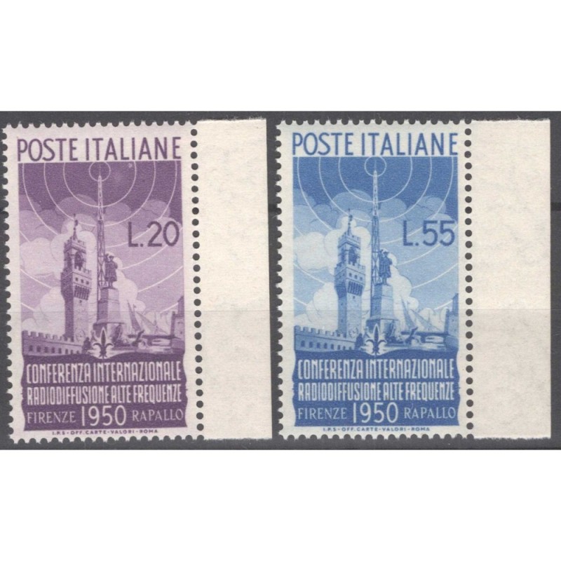 REPUBBLICA 1950 RADIODIFFUSIONE G.I MNH** BORDO FOGLIO  | Filatelia...