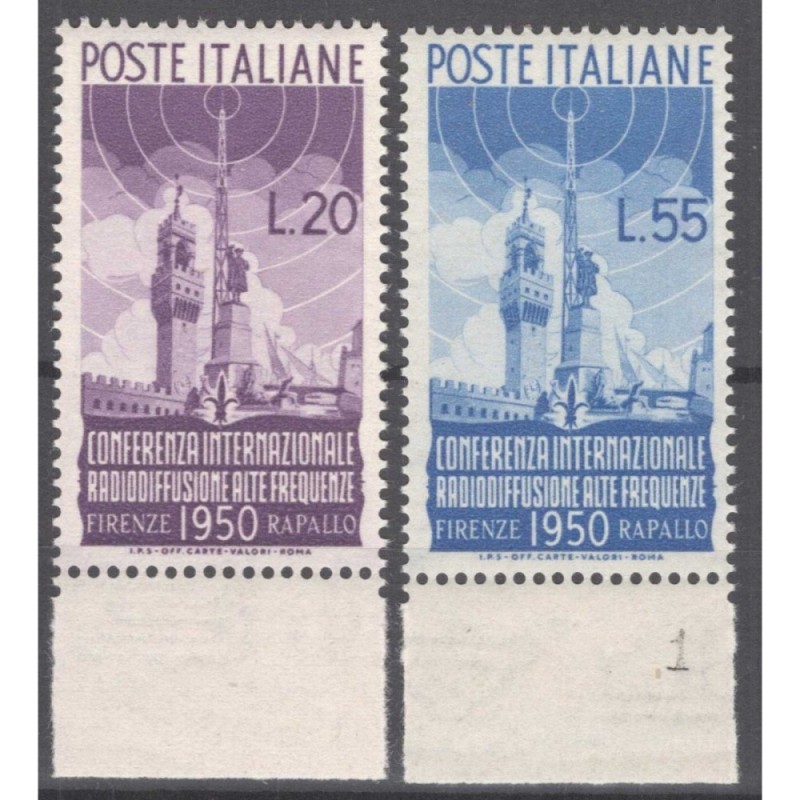 REPUBBLICA 1950 RADIODIFFUSIONE G.I MNH** BORDO FOGLIO  | Filatelia...
