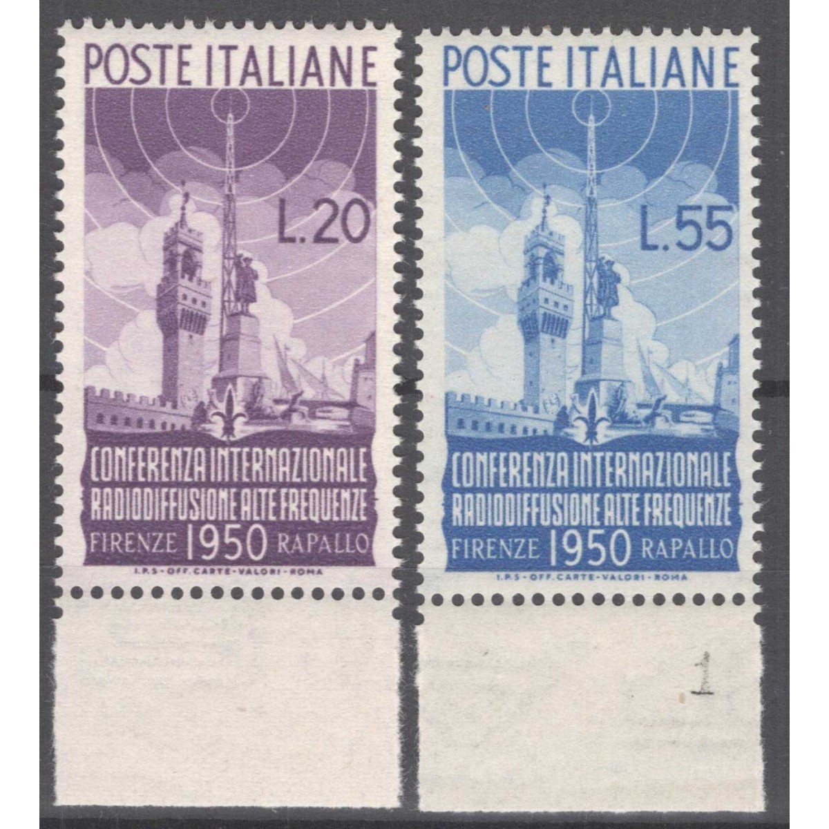 REPUBBLICA 1950 RADIODIFFUSIONE G.I MNH** BORDO FOGLIO  | Filatelia... REPUBBLICA 1950 RADIODIFFUSIONE G.I MNH** BORDO FOGLIO  | Filatelia...