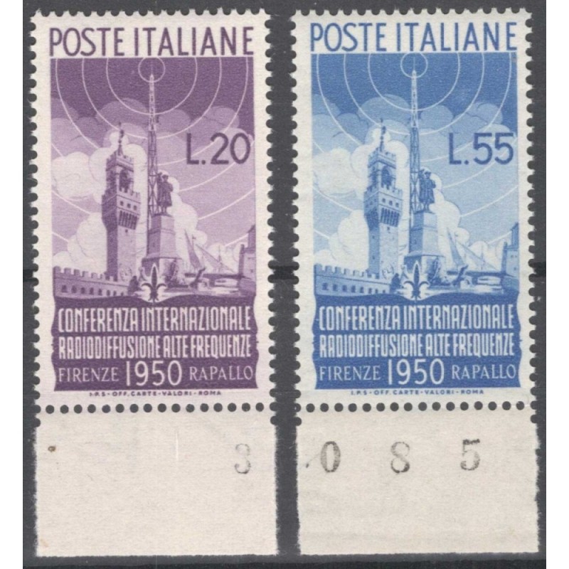 REPUBBLICA 1950 RADIODIFFUSIONE G.I MNH** BORDO FOGLIO  | Filatelia...