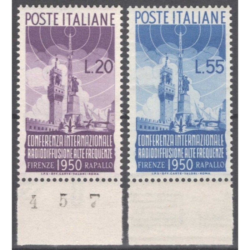 REPUBBLICA 1950 RADIODIFFUSIONE G.I MNH** BORDO FOGLIO  | Filatelia...