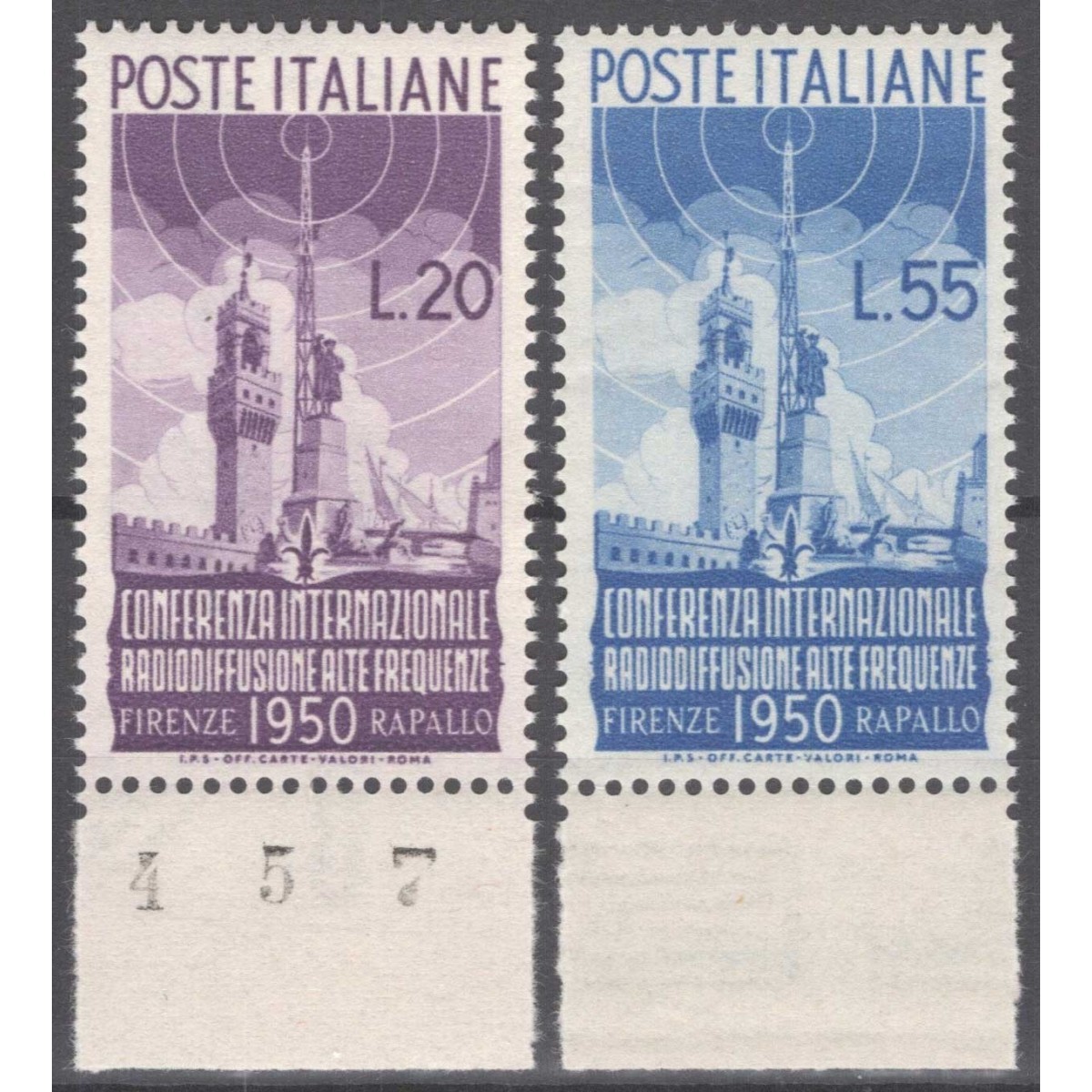 REPUBBLICA 1950 RADIODIFFUSIONE G.I MNH** BORDO FOGLIO  | Filatelia... REPUBBLICA 1950 RADIODIFFUSIONE G.I MNH** BORDO FOGLIO  | Filatelia...