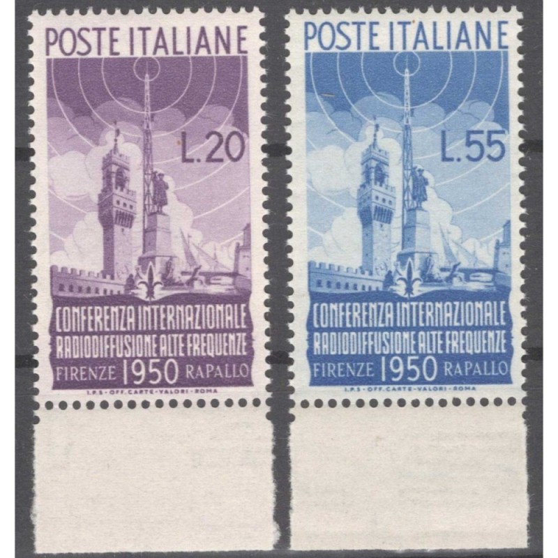 REPUBBLICA 1950 RADIODIFFUSIONE G.I MNH** BORDO FOGLIO  | Filatelia...