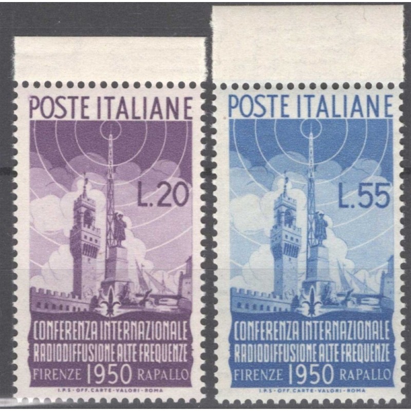 REPUBBLICA 1950 RADIODIFFUSIONE G.I MNH** BORDO FOGLIO  | Filatelia...