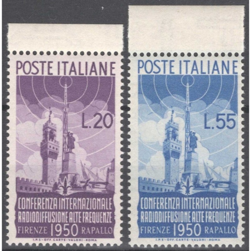REPUBBLICA 1950 RADIODIFFUSIONE G.I MNH** BORDO FOGLIO  | Filatelia...