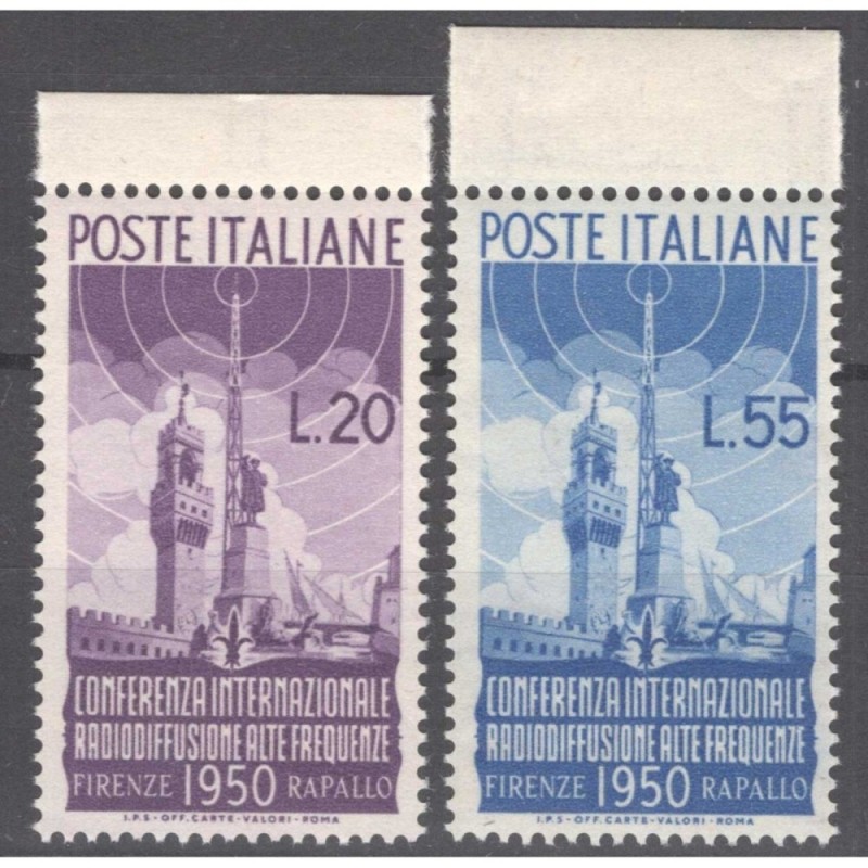 REPUBBLICA 1950 RADIODIFFUSIONE G.I MNH** BORDO FOGLIO  | Filatelia...