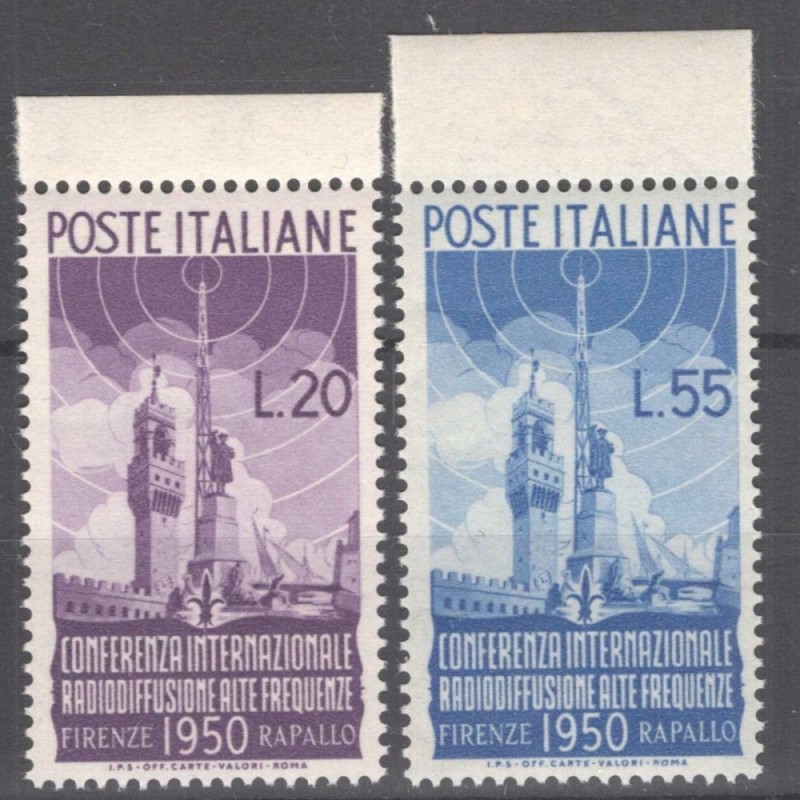 REPUBBLICA 1950 RADIODIFFUSIONE G.I MNH** BORDO FOGLIO  | Filatelia...