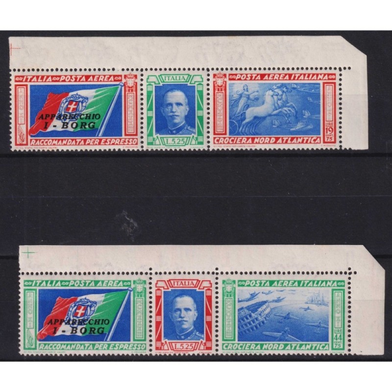 REGNO 1933 P/A TRITTICI CROCIERA NORD ATLANTICA I - BORG G.I MNH** ...