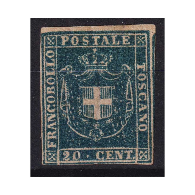 TOSCANA 1860 GOVERNO PROVVISORIO 20 CENTESIMI N.20 G.O MH* CERT.  |...
