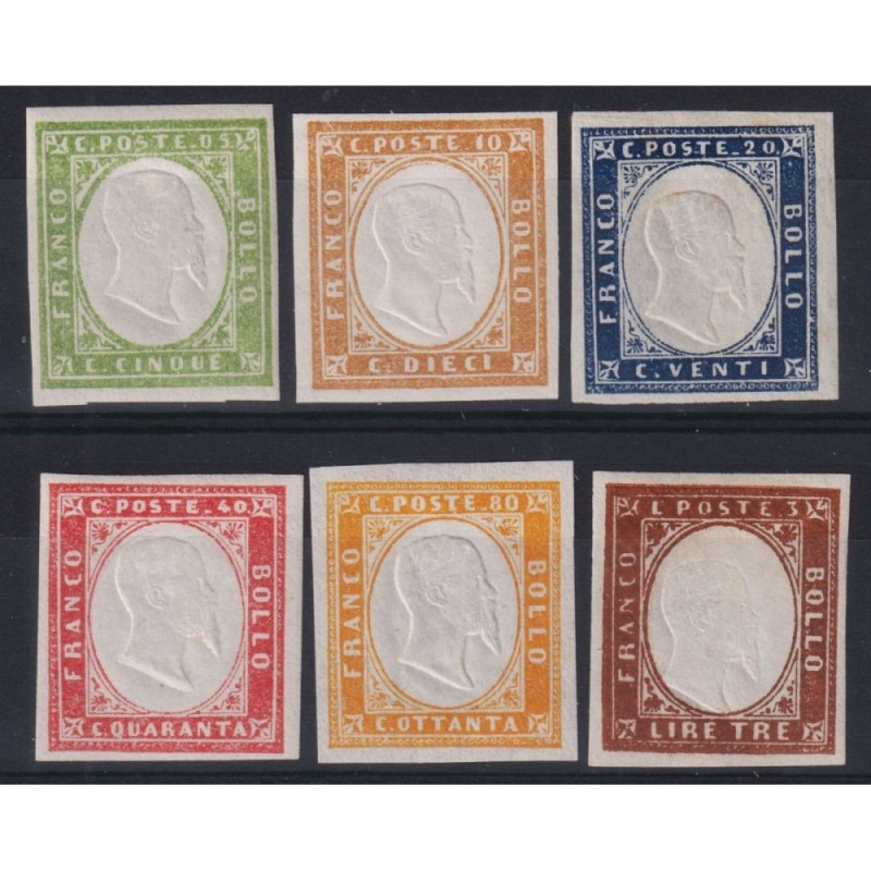 SARDEGNA 1861 SERIE COMPLETA 6 V. G.I MNH** / G.O MH*  | Filatelia ...