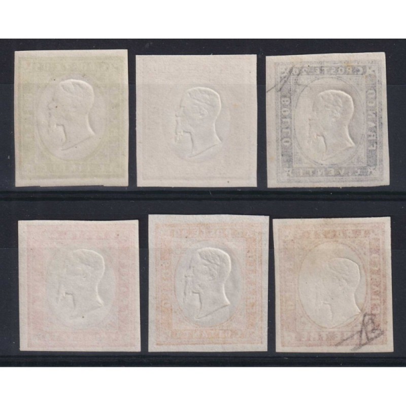 SARDEGNA 1861 SERIE COMPLETA 6 V. G.I MNH** / G.O MH*  | Filatelia ...