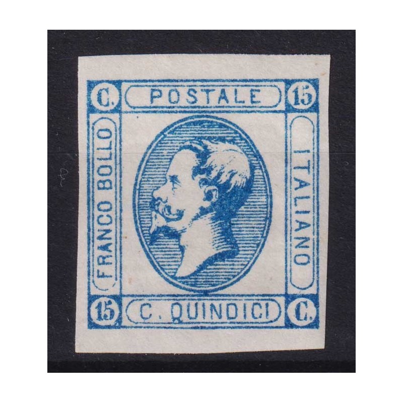 REGNO D'ITALIA 1863 15 CENTESIMI I TIPO MATRAIRE N.12 G.I MNH** CER...