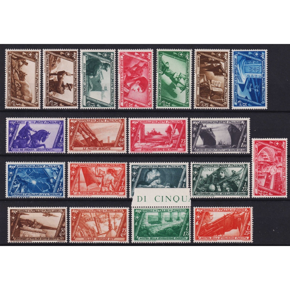 REGNO D'ITALIA 1932 DECENNALE MARCIA SU ROMA 20 VALORI G.I MNH** CE... REGNO D'ITALIA 1932 DECENNALE MARCIA SU ROMA 20 VALORI G.I MNH** CE...