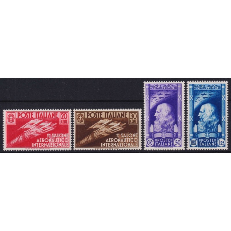 REGNO D'ITALIA 1935 SALONE AEREONAUTICO 4 VALORI G.I MNH** CERT.  |...