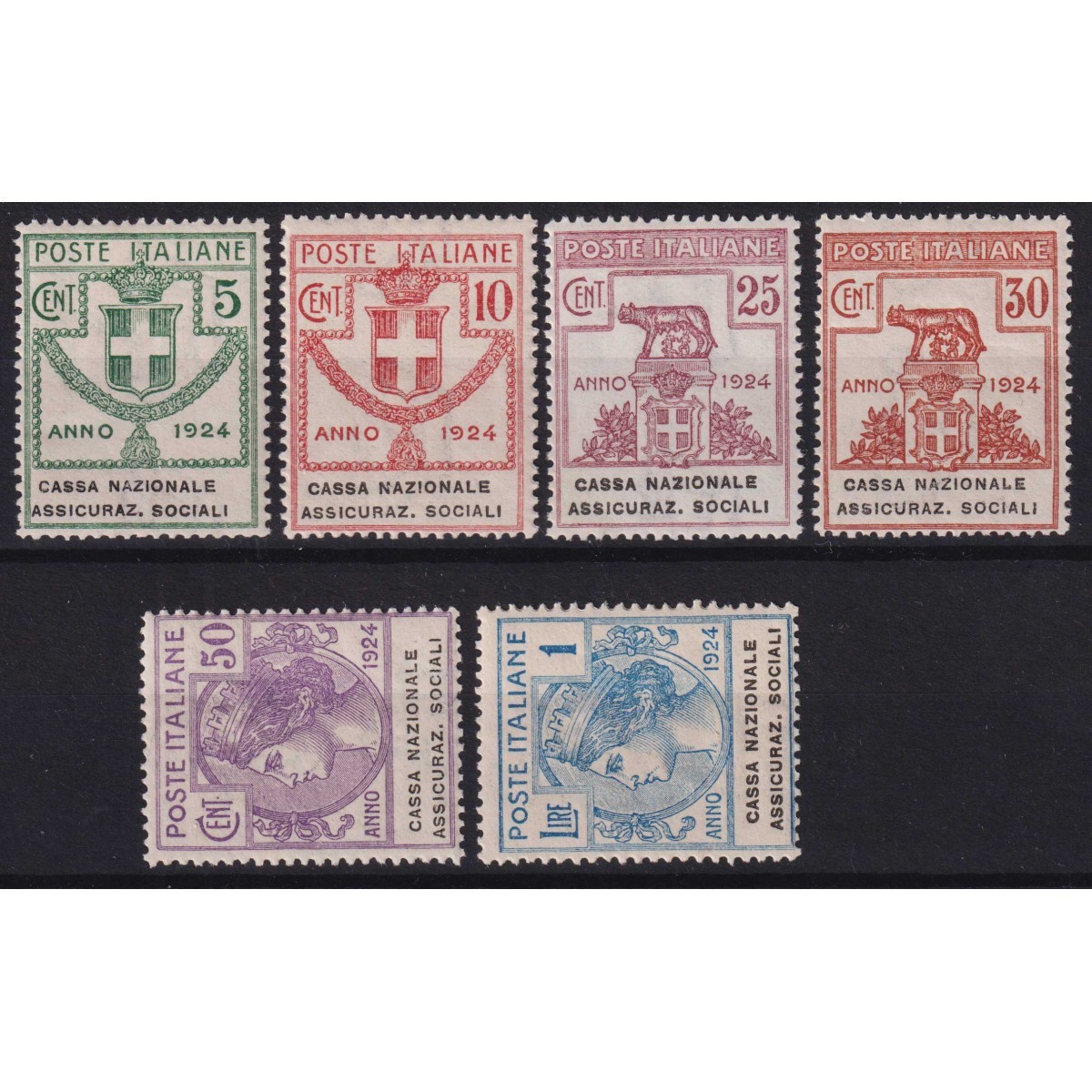 REGNO 1924 PARASTATALI CASSA NAZIONALE ASSICURAZ. SOCIALI 6 V. G.O ... REGNO 1924 PARASTATALI CASSA NAZIONALE ASSICURAZ. SOCIALI 6 V. G.O ...
