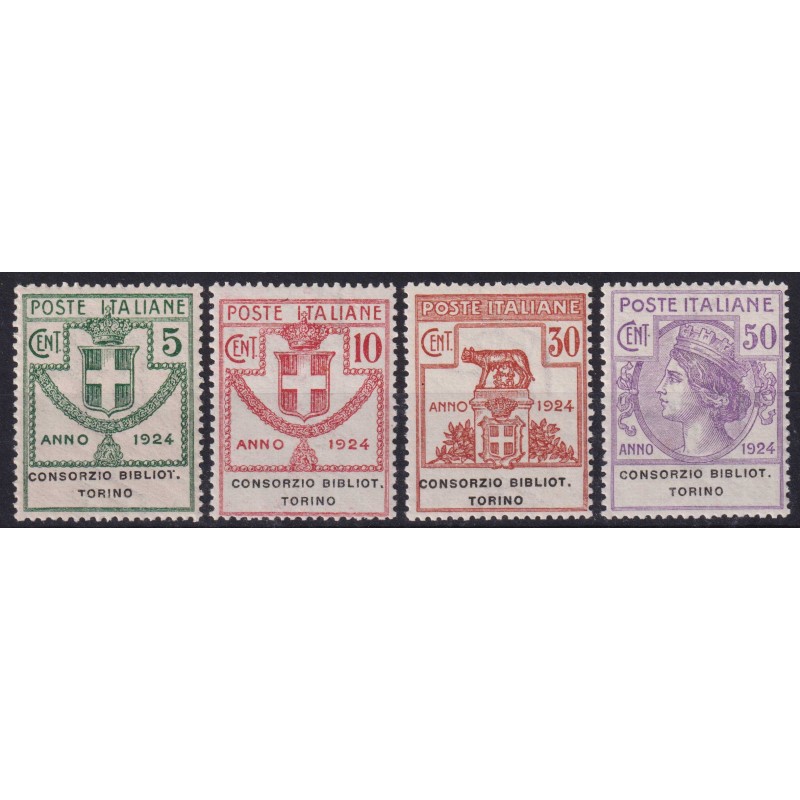 REGNO 1924 PARASTATALI CONSORZIO BIBLIOTECHE TORINO 4 V. G.O MH* / ...