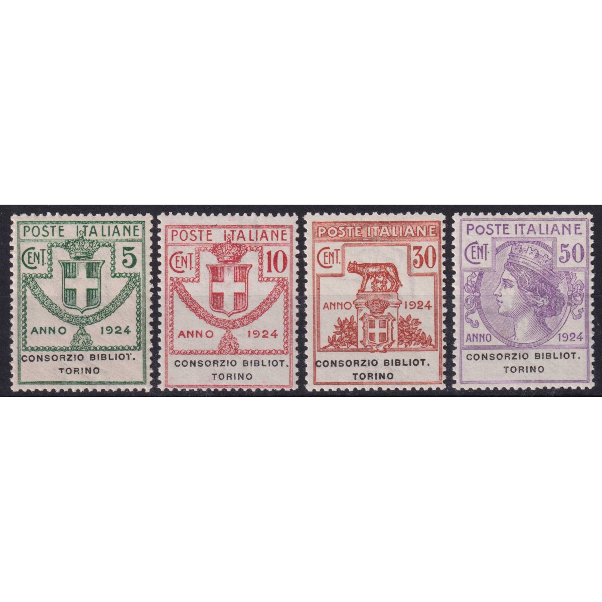 REGNO 1924 PARASTATALI CONSORZIO BIBLIOTECHE TORINO 4 V. G.O MH* / ... REGNO 1924 PARASTATALI CONSORZIO BIBLIOTECHE TORINO 4 V. G.O MH* / ...