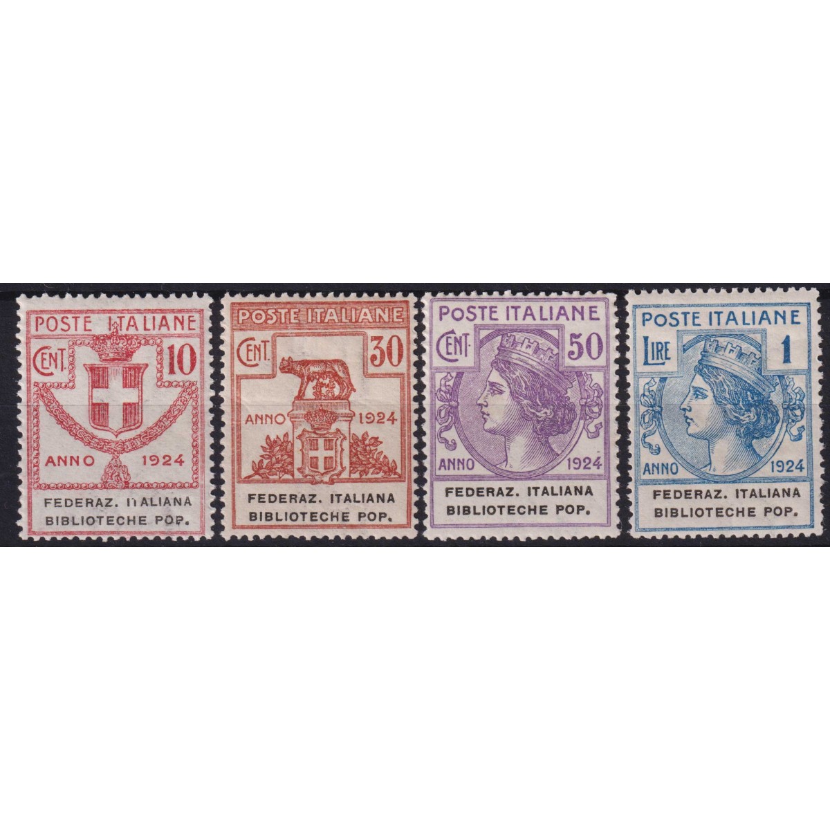 REGNO 1924 PARASTATALI FEDERAZ. ITALIANA BIBLIOTECHE POPOLARI 4 V. ... REGNO 1924 PARASTATALI FEDERAZ. ITALIANA BIBLIOTECHE POPOLARI 4 V. ...