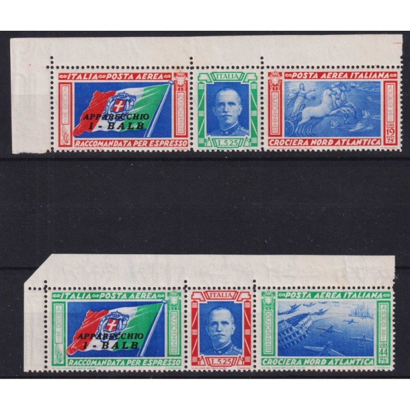 REGNO 1933 P/A TRITTICI CROCIERA NORD ATLANTICA I – BALB G.I MNH** ...